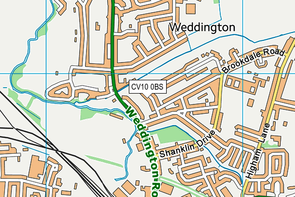 CV10 0BS map - OS VectorMap District (Ordnance Survey)