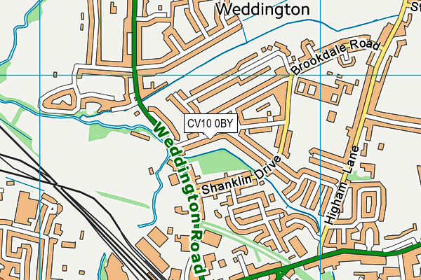 CV10 0BY map - OS VectorMap District (Ordnance Survey)