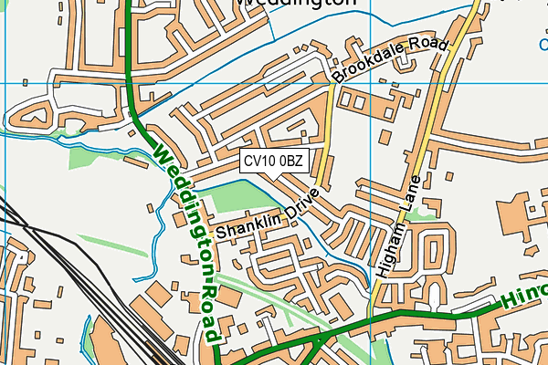 CV10 0BZ map - OS VectorMap District (Ordnance Survey)