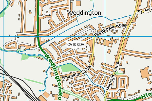 CV10 0DA map - OS VectorMap District (Ordnance Survey)