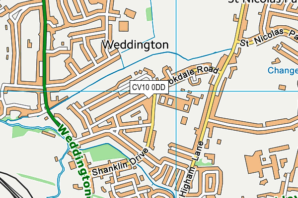 CV10 0DD map - OS VectorMap District (Ordnance Survey)