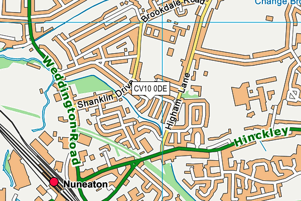 CV10 0DE map - OS VectorMap District (Ordnance Survey)