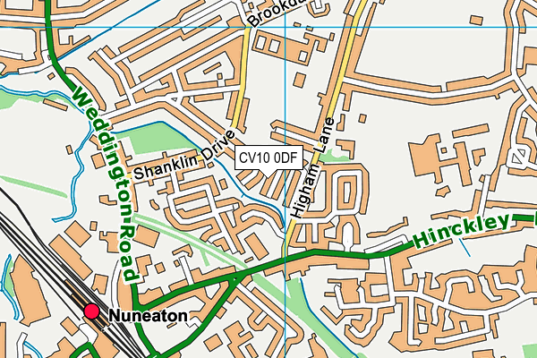 CV10 0DF map - OS VectorMap District (Ordnance Survey)