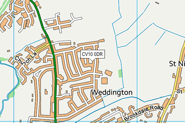 Weddington Primary School map (CV10 0DR) - OS VectorMap District (Ordnance Survey)