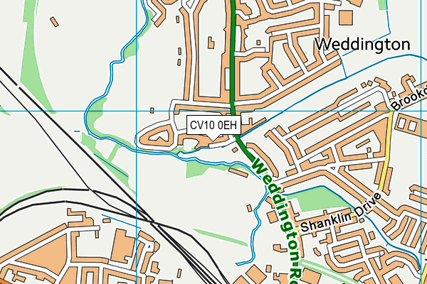 CV10 0EH map - OS VectorMap District (Ordnance Survey)