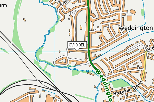 CV10 0EL map - OS VectorMap District (Ordnance Survey)