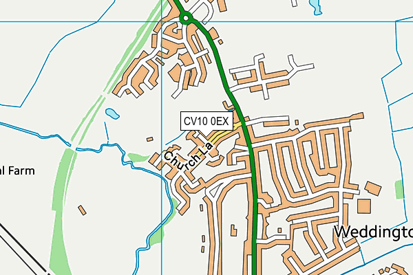 CV10 0EX map - OS VectorMap District (Ordnance Survey)