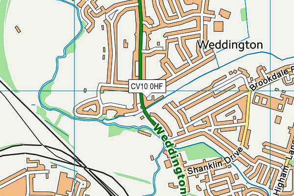 CV10 0HF map - OS VectorMap District (Ordnance Survey)