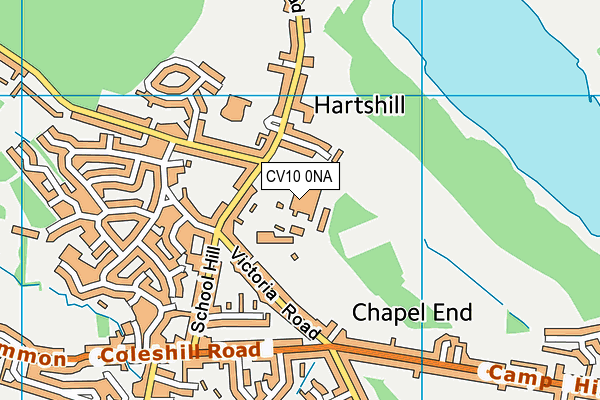 Hartshill Academy map (CV10 0NA) - OS VectorMap District (Ordnance Survey)