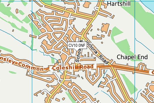 CV10 0NF map - OS VectorMap District (Ordnance Survey)