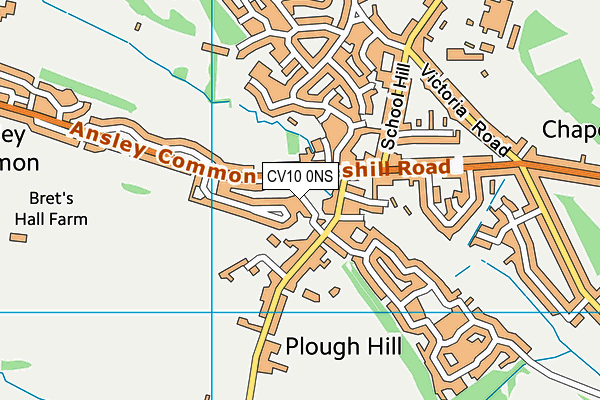 CV10 0NS map - OS VectorMap District (Ordnance Survey)