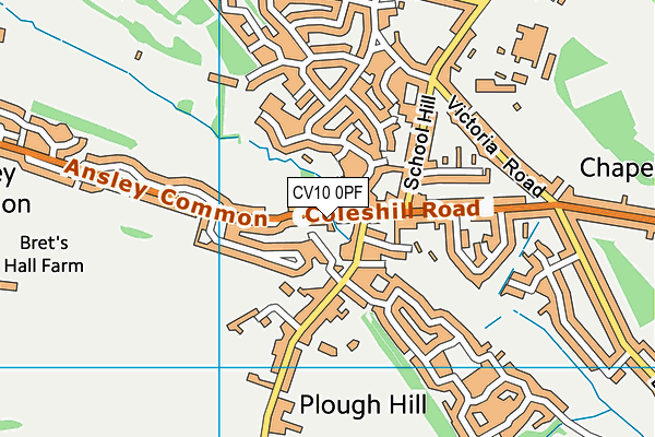 CV10 0PF map - OS VectorMap District (Ordnance Survey)