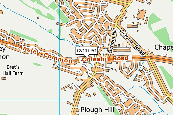 CV10 0PG map - OS VectorMap District (Ordnance Survey)