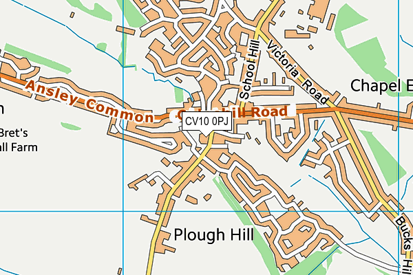 CV10 0PJ map - OS VectorMap District (Ordnance Survey)