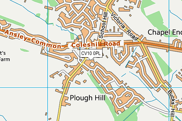 CV10 0PL map - OS VectorMap District (Ordnance Survey)