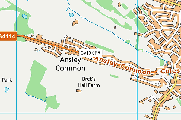 CV10 0PR map - OS VectorMap District (Ordnance Survey)