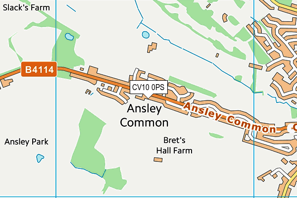 CV10 0PS map - OS VectorMap District (Ordnance Survey)