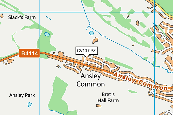 CV10 0PZ map - OS VectorMap District (Ordnance Survey)