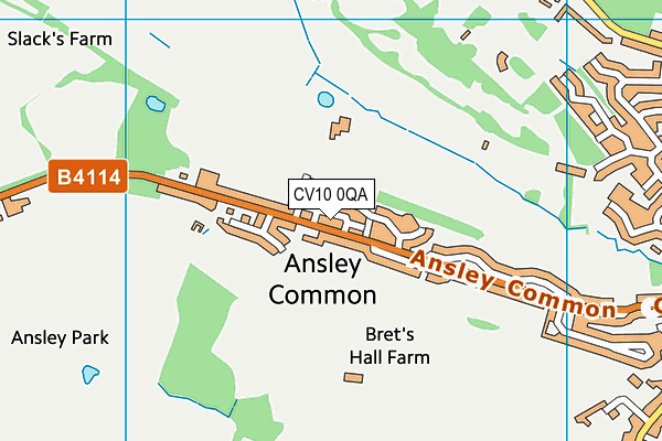 CV10 0QA map - OS VectorMap District (Ordnance Survey)