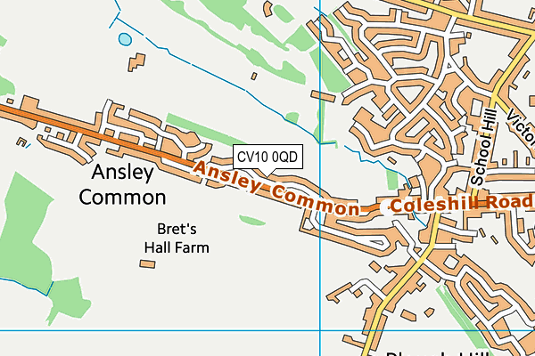 CV10 0QD map - OS VectorMap District (Ordnance Survey)