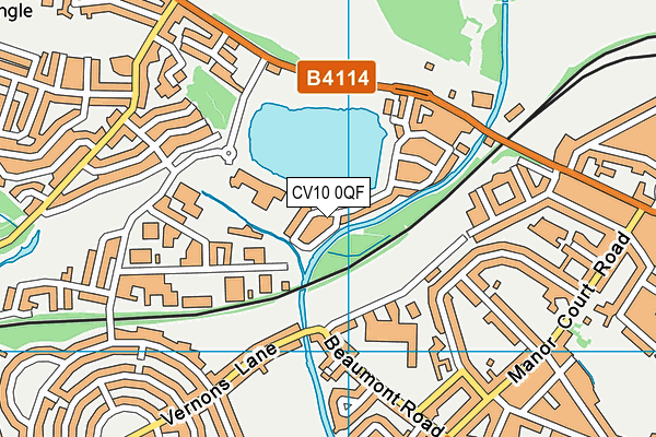 CV10 0QF map - OS VectorMap District (Ordnance Survey)