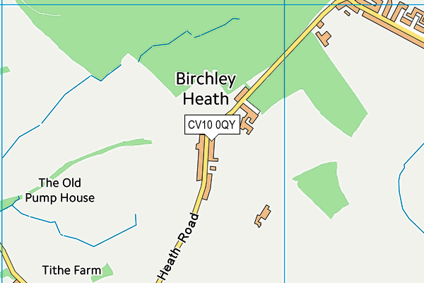 CV10 0QY map - OS VectorMap District (Ordnance Survey)