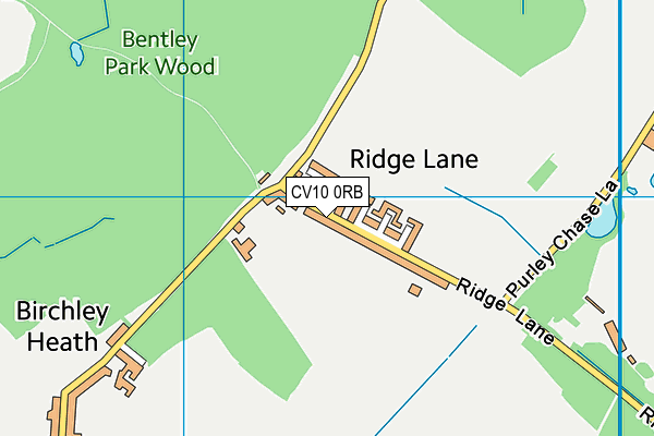 Ridge Lane map (CV10 0RB) - OS VectorMap District (Ordnance Survey)