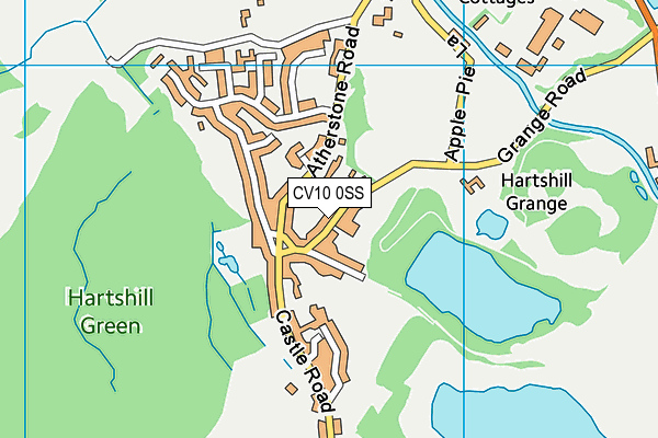 Hartshill Recreation Ground (Closed) map (CV10 0SS) - OS VectorMap District (Ordnance Survey)