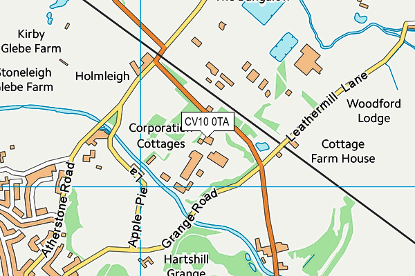 CV10 0TA map - OS VectorMap District (Ordnance Survey)