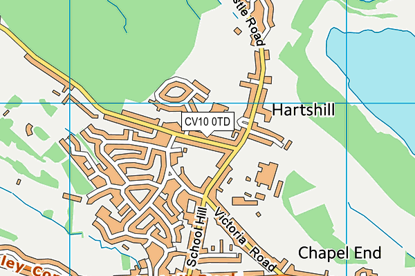 CV10 0TD map - OS VectorMap District (Ordnance Survey)