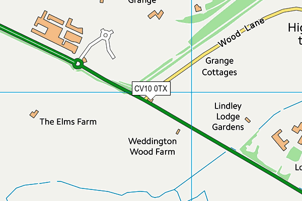 CV10 0TX map - OS VectorMap District (Ordnance Survey)