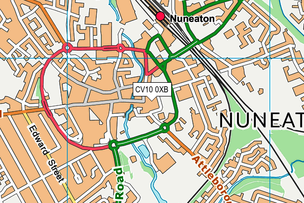 CV10 0XB map - OS VectorMap District (Ordnance Survey)