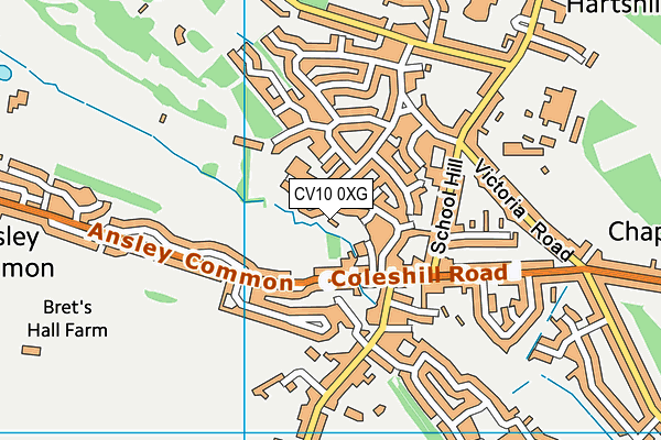 CV10 0XG map - OS VectorMap District (Ordnance Survey)