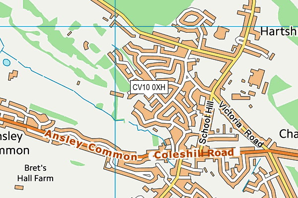 CV10 0XH map - OS VectorMap District (Ordnance Survey)