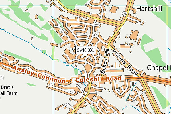 CV10 0XJ map - OS VectorMap District (Ordnance Survey)