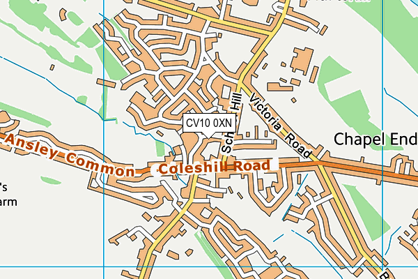 CV10 0XN map - OS VectorMap District (Ordnance Survey)