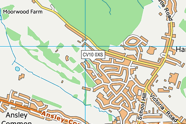 CV10 0XS map - OS VectorMap District (Ordnance Survey)