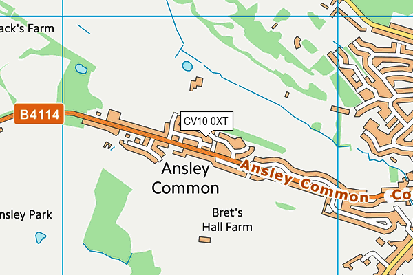 CV10 0XT map - OS VectorMap District (Ordnance Survey)