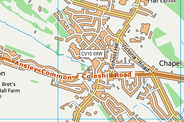 CV10 0XW map - OS VectorMap District (Ordnance Survey)