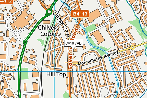 CV10 7AD map - OS VectorMap District (Ordnance Survey)