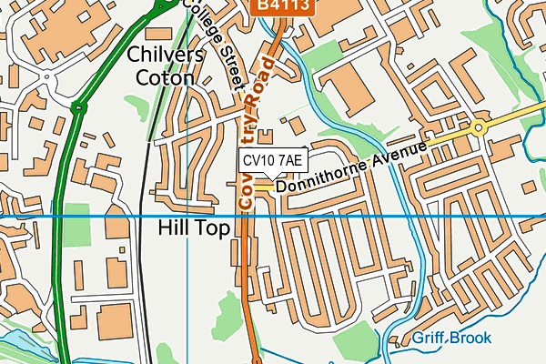 CV10 7AE map - OS VectorMap District (Ordnance Survey)