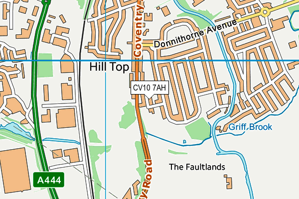 CV10 7AH map - OS VectorMap District (Ordnance Survey)