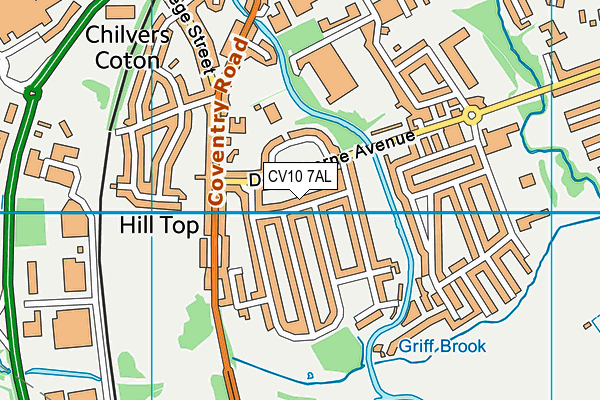 CV10 7AL map - OS VectorMap District (Ordnance Survey)