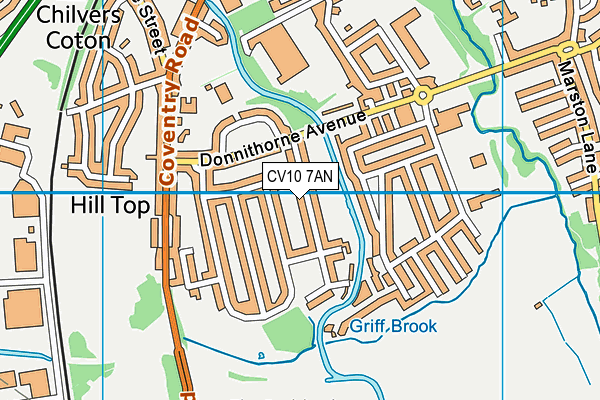 CV10 7AN map - OS VectorMap District (Ordnance Survey)