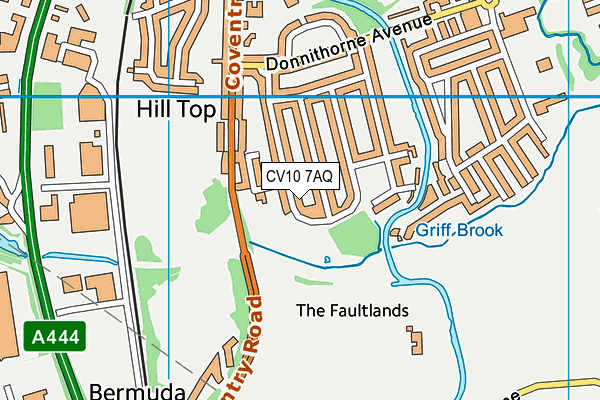 CV10 7AQ map - OS VectorMap District (Ordnance Survey)