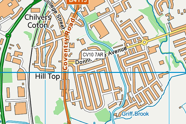 CV10 7AR map - OS VectorMap District (Ordnance Survey)