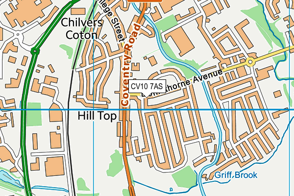 CV10 7AS map - OS VectorMap District (Ordnance Survey)