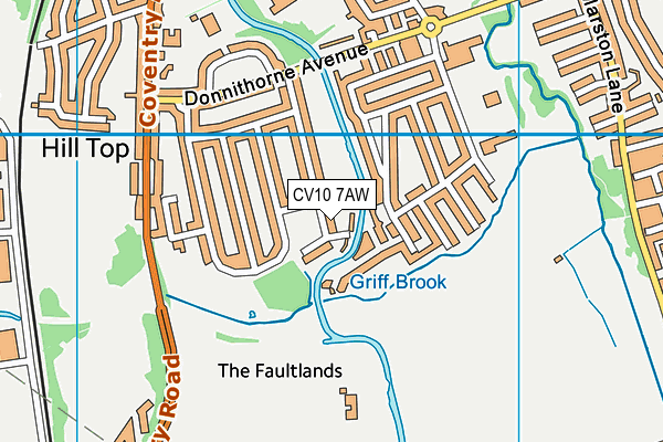 CV10 7AW map - OS VectorMap District (Ordnance Survey)