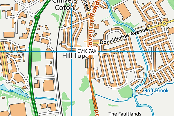 Griff School (Closed) map (CV10 7AX) - OS VectorMap District (Ordnance Survey)