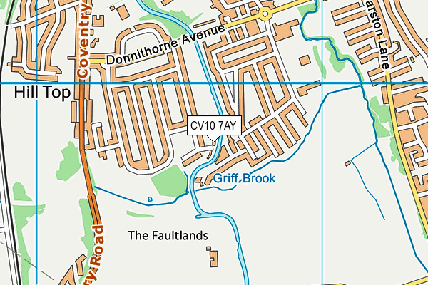 CV10 7AY map - OS VectorMap District (Ordnance Survey)